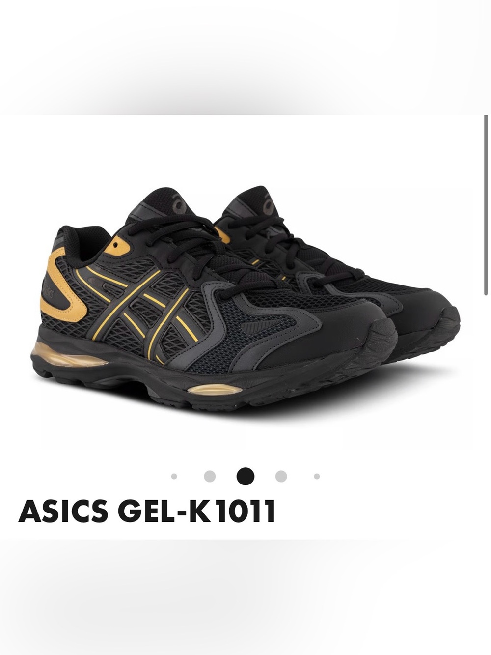 ASICS GEL- K1011 Unisex Sneaker - Black and Pure Gold  - Size 39  M6/W7.5 - Picture 2 of 13